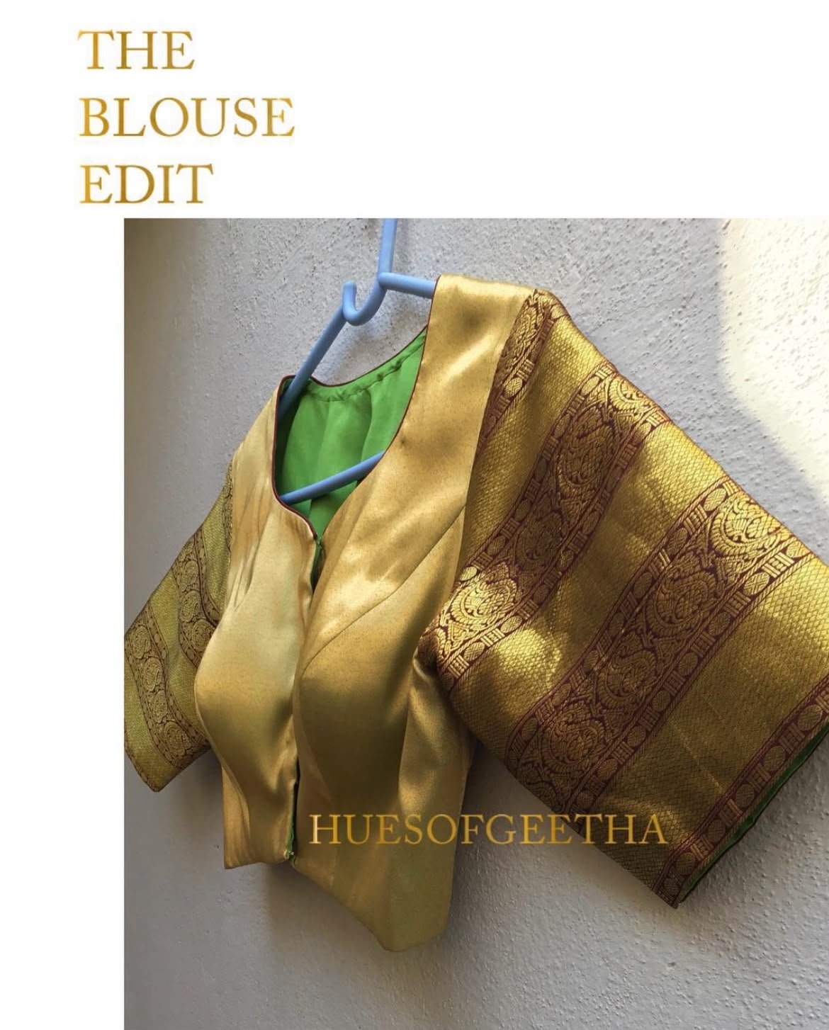 Gold Tissue Blouse with Brocade Sleeves