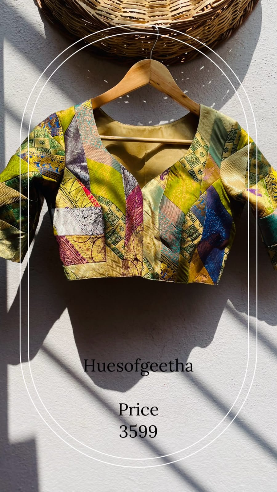 Olive & Gold Patchwork Blouse