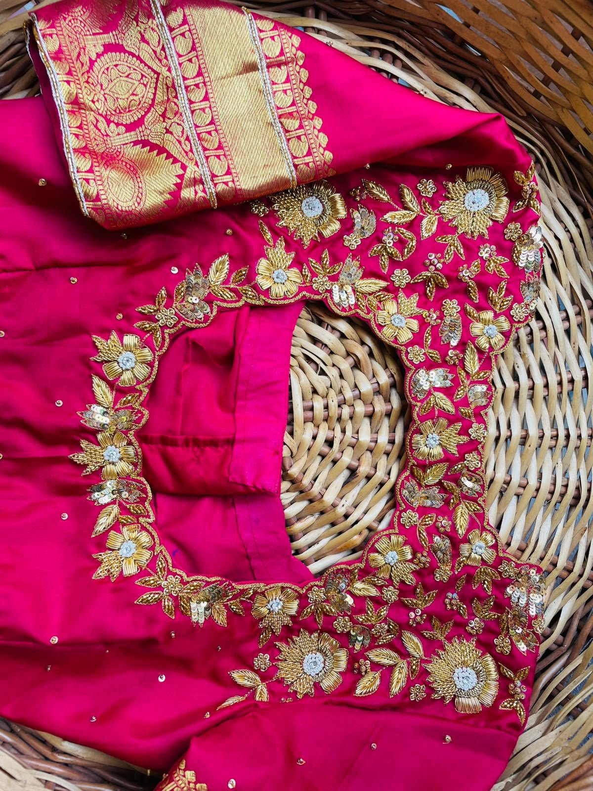 Pink Zardosi Maggam Blouse
