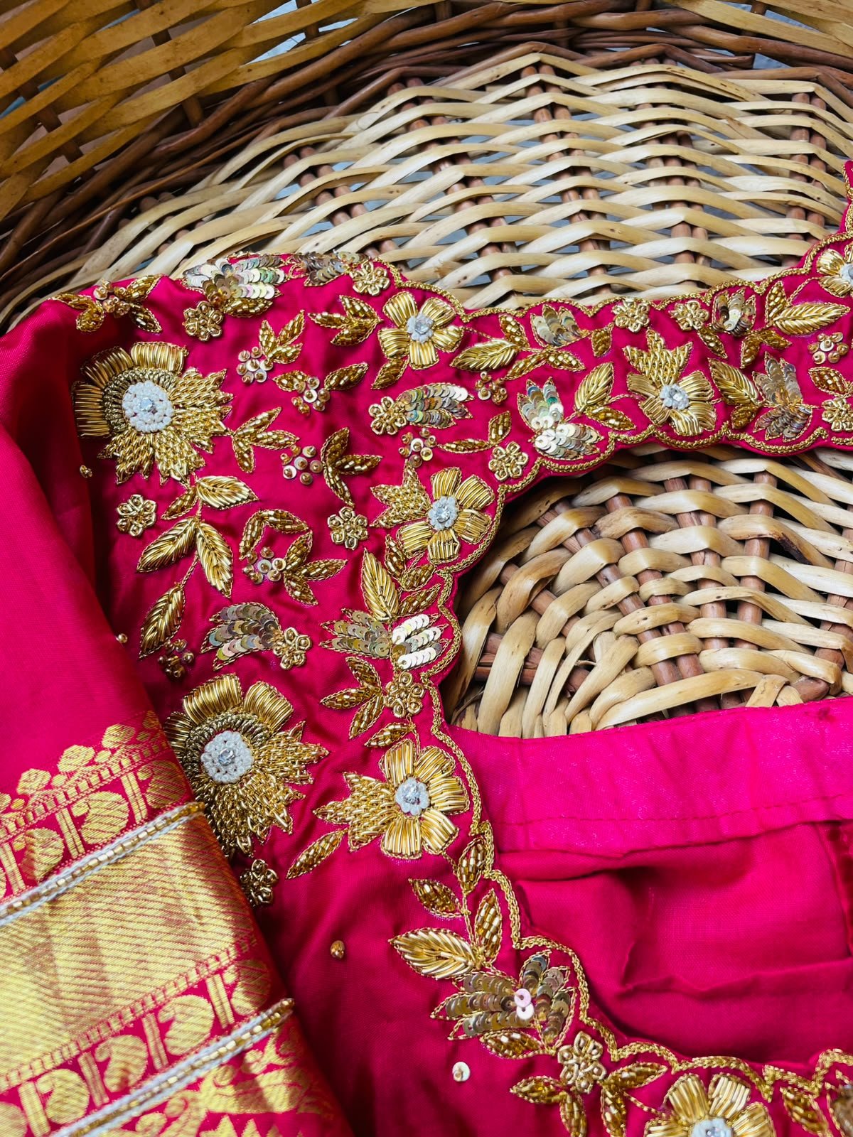 Pink Zardosi Maggam Blouse